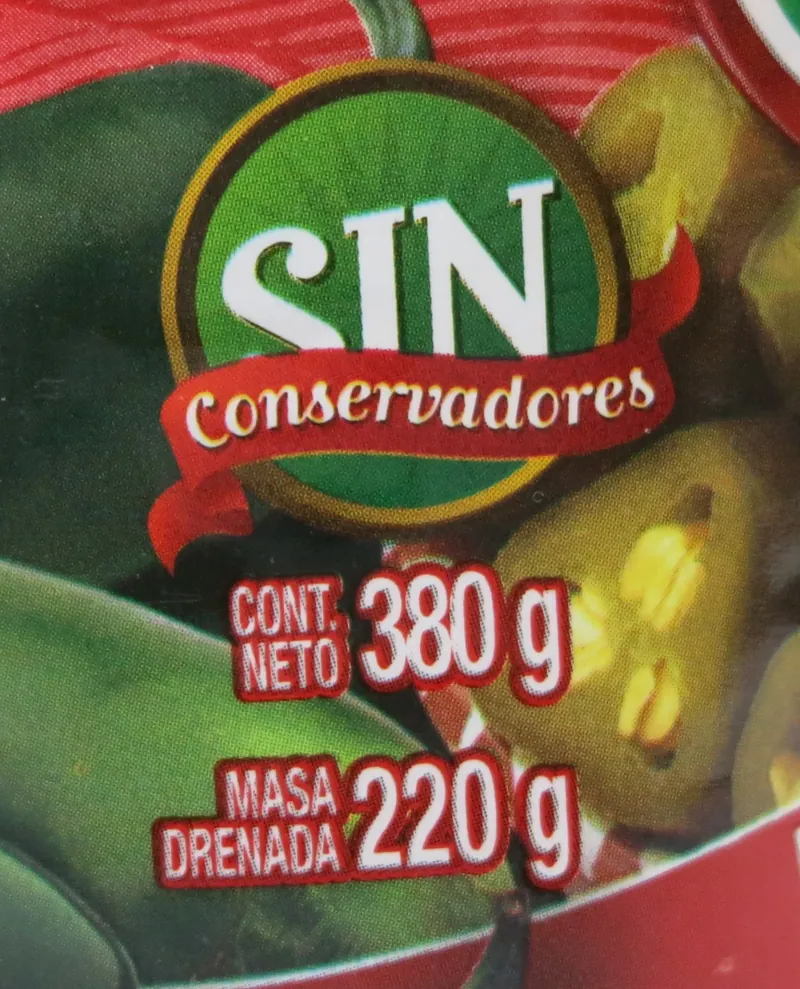 Canned Jalapeno Rings for Nachos, 380g — weight